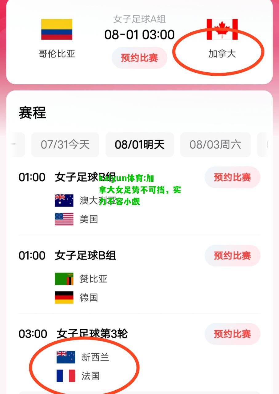 kaiyun体育:加拿大女足势不可挡，实力不容小觑